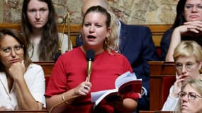 La présidente du groupe LFI Mathilde Panot le 8 juin 2023 à l'Assemblée nationale à Paris