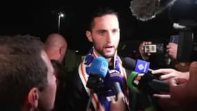 Adrien Rabiot s'exprimant à son arrivée à Marseille le 16 septembre 2024