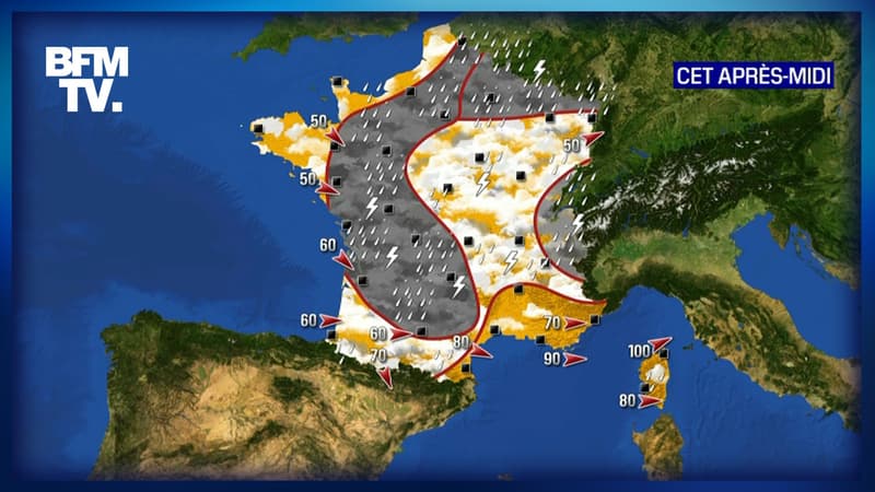 La météo du mardi 13 juillet: la pluie va à nouveau rythmer la journée