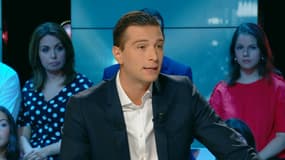 Jordan Bardella du Rassemblement national (RN) sur le plateau de BFM Politique, le dimanche 22 septembre 2019.