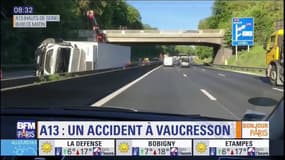 A bord de la voiture BFM Paris: poids lourd couché sur l’A13, l’autoroute coupée à Saint-Cloud