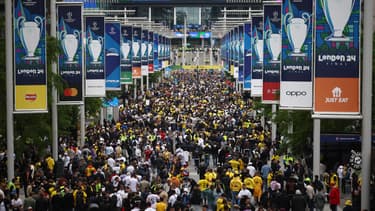 La foule de supporteurs de Dortmund à Wembley, 1er juin 2024