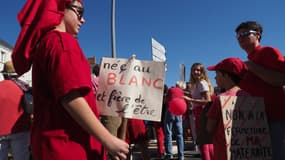 Manifestation à Blanc dans l'Indre.