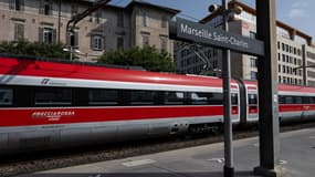 Un train de Trenitalia à Marseille le 13 juin 2025