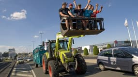 Des agriculteurs bloquent Clermont-Ferrand, le 23 juillet 2015