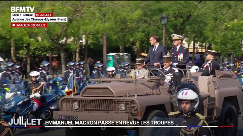 14-Juillet: Emmanuel Macron passe en revue les troupes