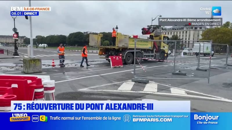 Paris: réouverture du pont Alexandre-III