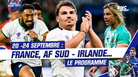 Mondial rugby : Le programme du 20 au 24 septembre avec France - Namibie et Afrique du Sud - Irlande