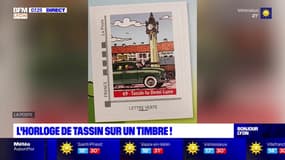 Rhône: l'horloge de Tassin-la-Demi-Lune sur un timbre