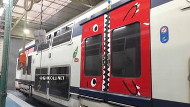 Des dents dessinées sur la porte des RER doivent inciter à moins retenir les portes.
