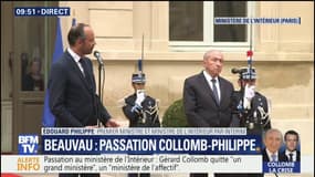 ÉDITO - Peu de regards, posture droite... Le passation de pouvoir "tendue" entre Gérard Collomb et Édouard Philippe