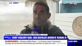 Vents violents: "On a été obligé de tout mettre à l'abri pour éviter une catastrophe" affirme Claude Hersog, responsable de la paillote "La Ola" à Sète