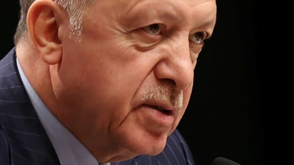 Le président turc Recep Tayyip Erdogan le 18 janvier 2022 au palais présidentiel à Ankara