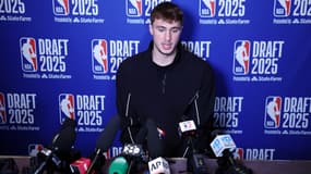 Cooper Flagg avant la draft NBA, le 24 juin 2025 à New York