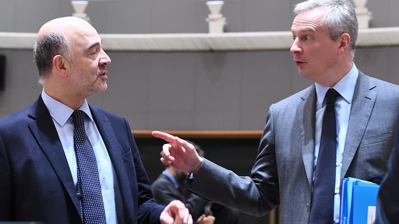 Le commissaire européen aux Affaires économiques Pierre Moscovici et le ministre français de l'Economie Bruno Le Maire.