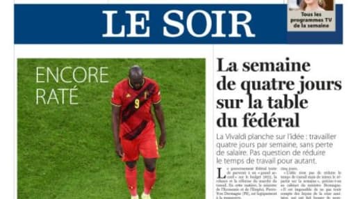 La Une du quotidien belge, Le Soir La Une du quotidien belge, Le Soir