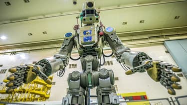 Le robot au corps anthropomorphe argenté mesure 1,80 mètre de haut et pèse 160 kilos.