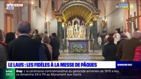 Hautes-Alpes: les fidèles à la messe de Pâques au sanctuaire Notre-Dame du Laus