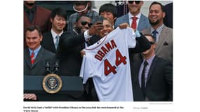 Quand David Ortiz réalise son "selfie" avec Barack Obama.