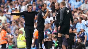Marco Silva furieux contre l'arbitrage face à Manchester City, le 2 septembre 2023.