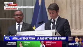 Passation au ministère de l'Éducation nationale: "Je serai à vos côtés", assure Gabriel Attal aux parents d'élèves et aux enseignants