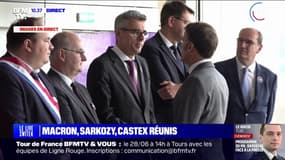 Emmanuel Macron est arrivé à Saint-Ouen pour inaugurer le prolongement de la ligne 14 du métro parisien en présence de Nicolas Sarkozy et Jean Castex