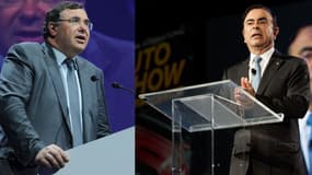 Patrick Pouyanné (à gauche), PDG de Total et Carlos Ghosn (à droite) celui de Renault