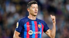 Robert Lewandowski avec le Barça en octobre 2022