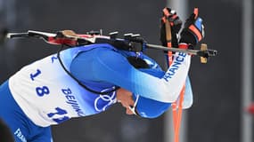  Quentin Fillon Maillet, vice-champion olympique du sprint à Pékin, le 12 février 2022.