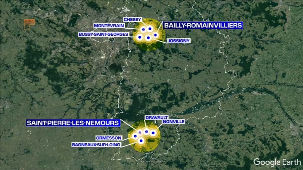 Les deux périmètres concernés en Seine-et-Marne
