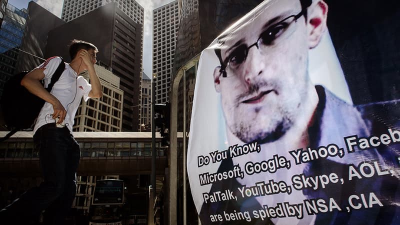 Une affiche de soutien à Edward Snowden dans les rues de Hong Kong, en juin 2013. Sa figure emblématique a fait des émules.