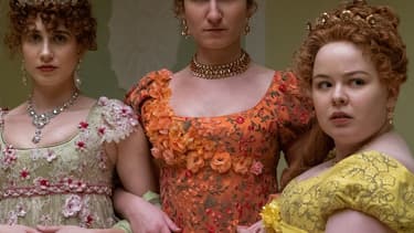 Les soeurs de la famille Featherington dans la série "Bridgerton"
