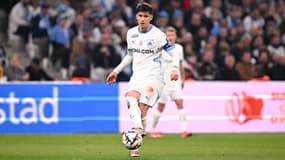 Leonardo Balerdi lors du match OM-Nantes (2-0, L1), le 2 mars 2025
