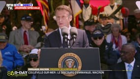 "Le monde libre avait besoin de chacun de vous et vous avez répondu présents": l'hommage d'Emmanuel Macron aux vétérans lors de la cérémonie des 80 ans du Débarquement