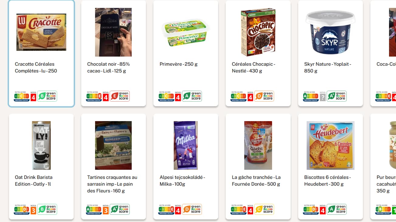 Le site et l'application Open Food Facts proposent de scanner les produits pour évaluer leur qualité à l'aide de trois indicateurs: Nutri-Score, Nova et Green-Score.