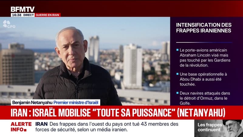 Iran: "Nos forces frappent actuellement au coeur de Téhéran avec une intensité croissante", déclare le Premier ministre israélien Benjamin Netanyahu