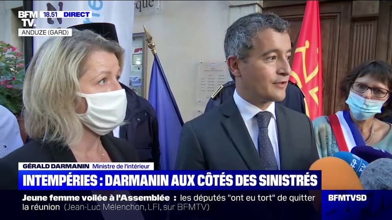 Intempéries dans le Gard: pour Gérald Darmanin, "le bilan reste satisfaisant, hormis les deux personnes encore disparues"