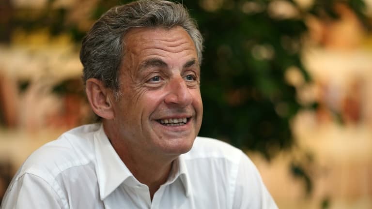 Nicolas Sarkozy présente en juillet 2020 son livre "Le Temps des Tempêtes" à Ajaccio