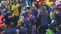 Xavi repousse Neymar lors des célébrations du Barça