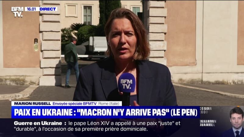 Paix en Ukraine: pour Marine Le Pen (RN), Emmanuel Macron 