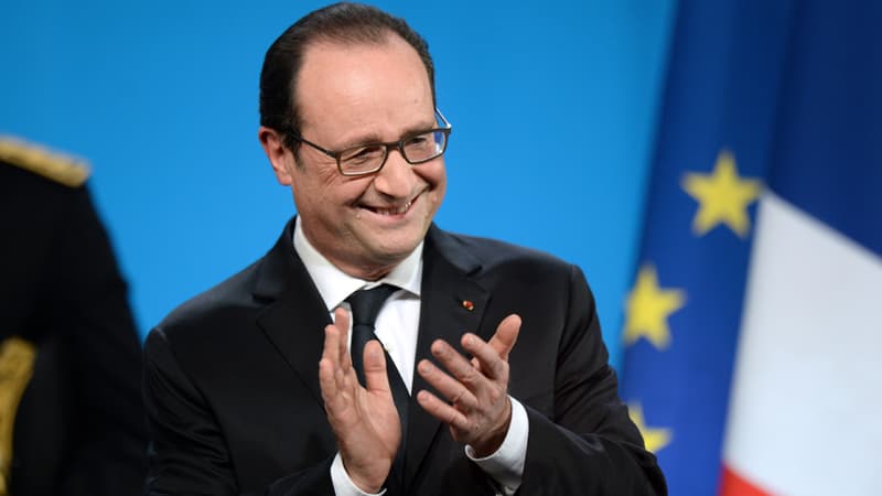 François Hollande à Tulle pour ses voeux aux territoires, le 17 janvier 2015.