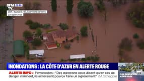 Intempéries: les images aériennes des crues entre les communes du Muy et Roquebrune-sur-Argens