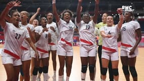 JO 2021 (Handball) : le cri de joie de Pineau après le "grand match" des Bleues face aux Pays-Bas