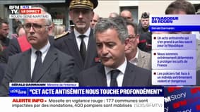 Synagogue visée à Rouen: le policier "sera décoré par la République pour son soutien à la protection des lieux de culte et de personnes", annonce Gérald Darmanin