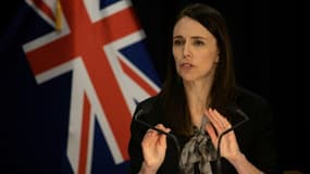 La Première ministre néo-zélandaise Jacinda Ardern lors d'une conférence de presse consacrée au Covid-19, le 12 août 2020