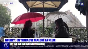 Neuilly-sur-Seine: malgré la pluie, les terrasses font le plein