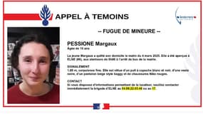 Une adolescente de 15 ans a fugué depuis le mardi 4 mars.