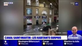 Paris: le canal Saint-Martin déborde, les habitants surpris