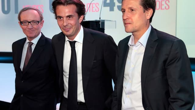 Bertrand Meheut, Yannick Bolloré et Rodolphe Belmer lors du lancement de D8