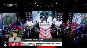 #Sécurité  L'armée pour assurer le maintien de l'ordre ce samedi : "C'est une première depuis 1947 qu'on justifie une extension de dispositif sentinelle sans utiliser le mot terrorisme !" Colonel Michel Goya  #GGRMC 
